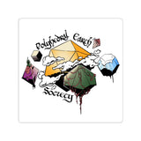 Polished Polyhedral Earth Society Stickers | Artistic Kiss-Cut Decals for Enthusiasts, Laptop & Water Bottle Decor, Unique Gift Idea