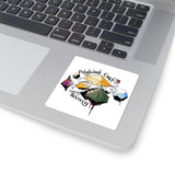 Polished Polyhedral Earth Society Stickers | Artistic Kiss-Cut Decals for Enthusiasts, Laptop & Water Bottle Decor, Unique Gift Idea